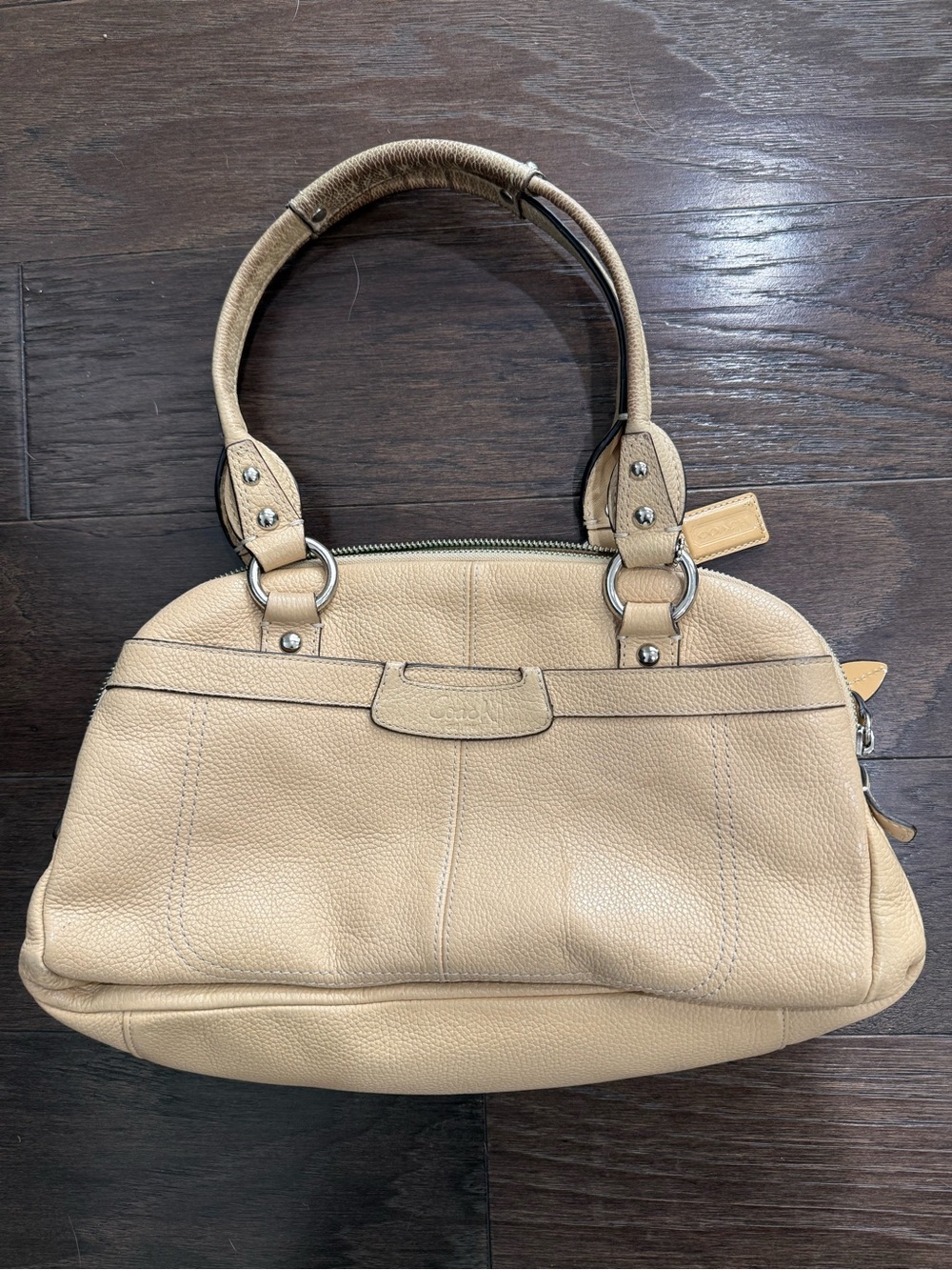 Coach Penelope Pebble Leather Satchel/Shoulder Bag Beige